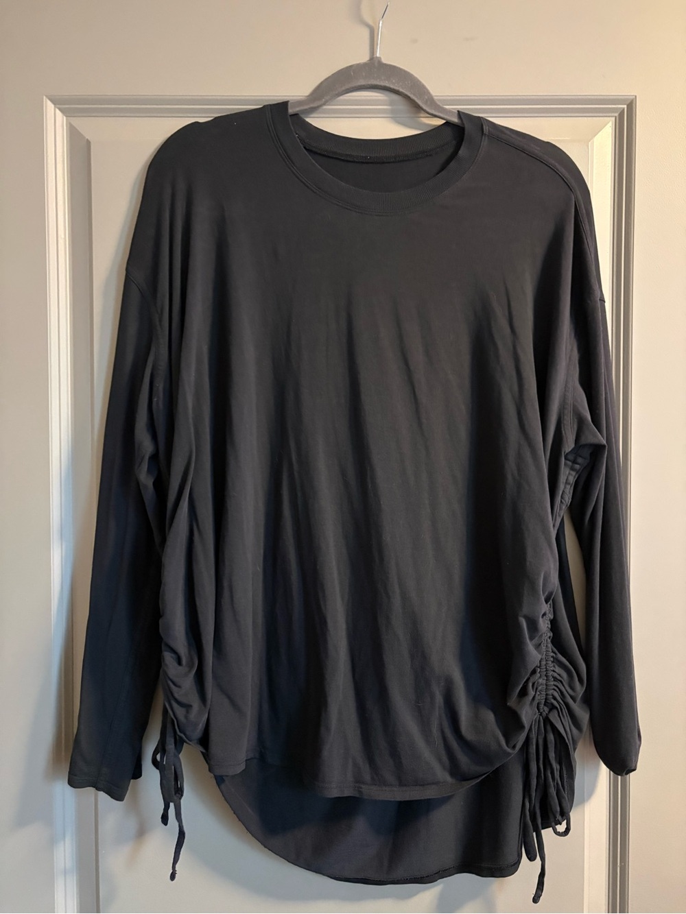 lululemon athletica Black Long-Sleeve Crew with Side Ruching